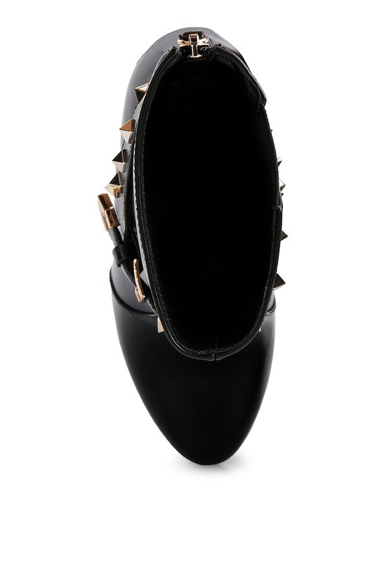 Metal Stud Ankle Boots