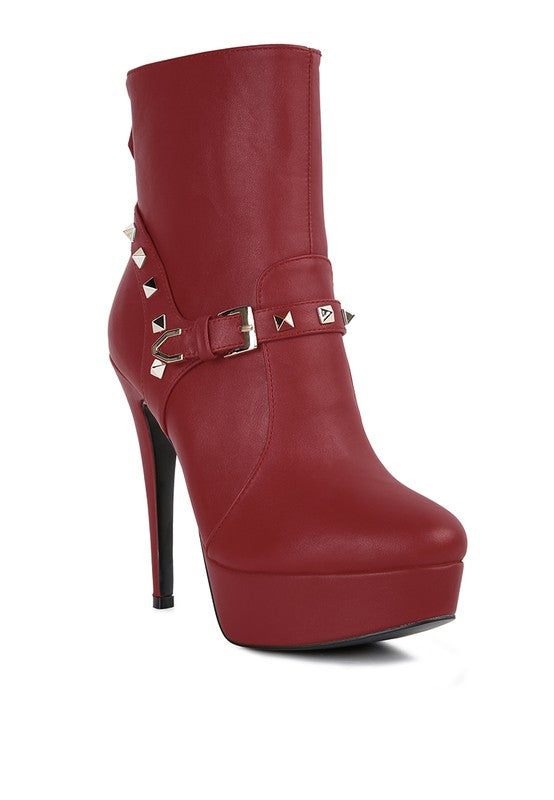 Metal Stud Ankle Boots