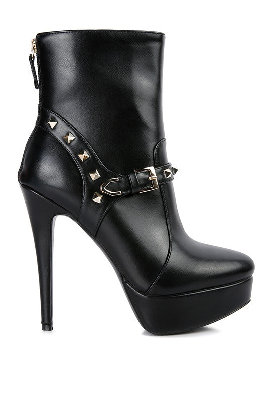 Metal Stud Ankle Boots