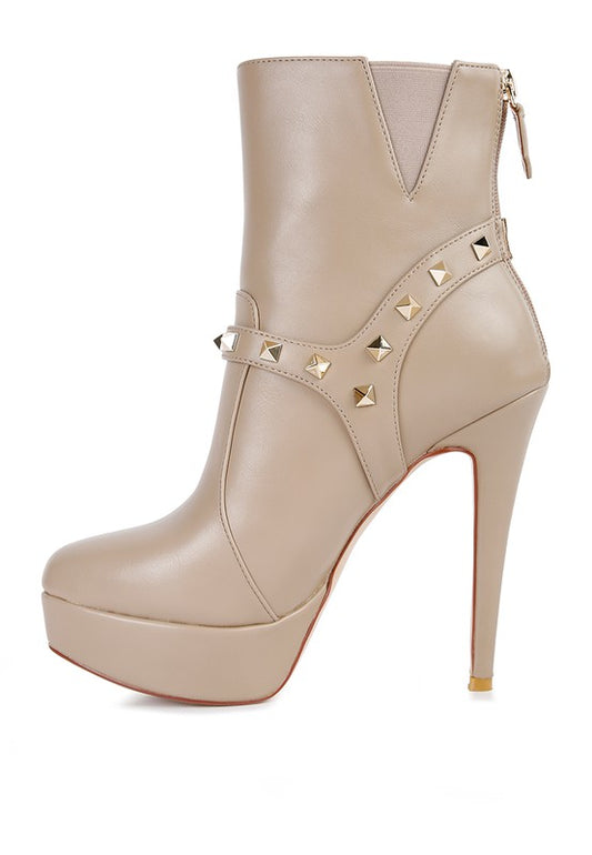 Metal Stud Ankle Boots