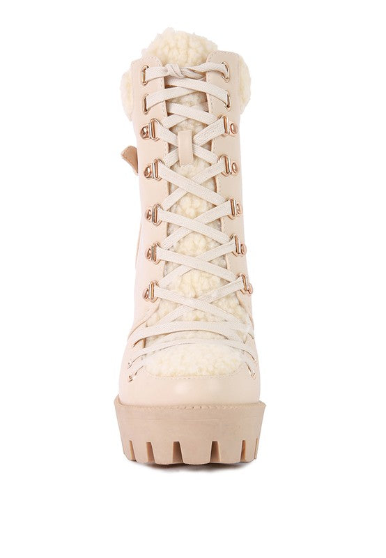 Faux Leather Lug Boots