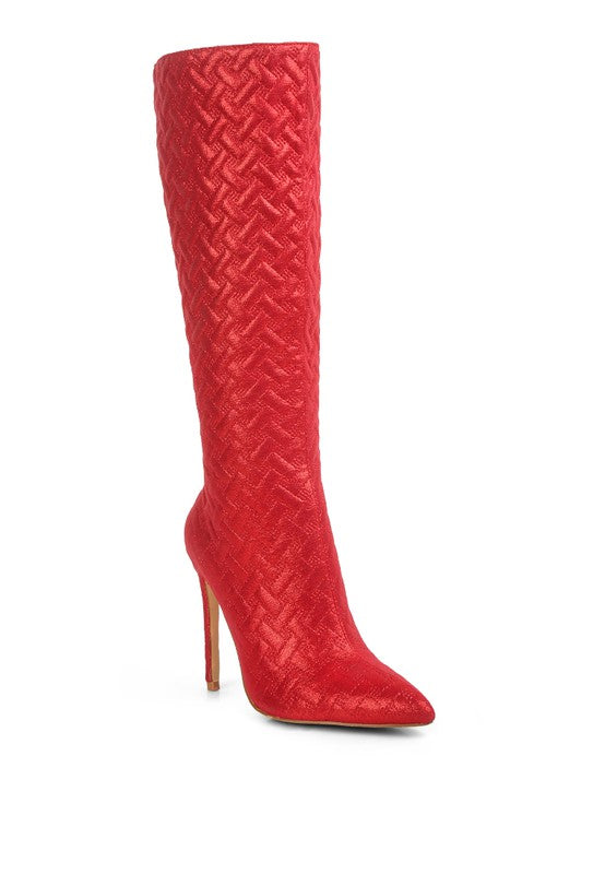 High-Heeled Quilted Boots