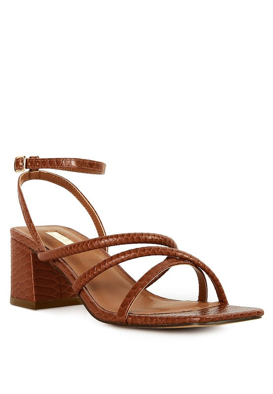 Ankle-Strap Block-Heel Sandals