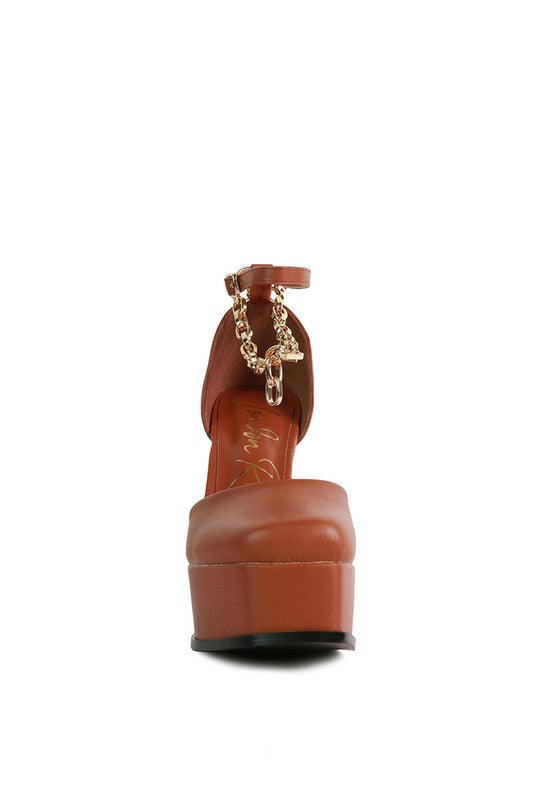 Ankle Chain Platform Sandals