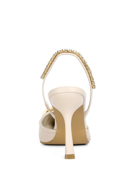 Metal Chain Embellishment Pumps