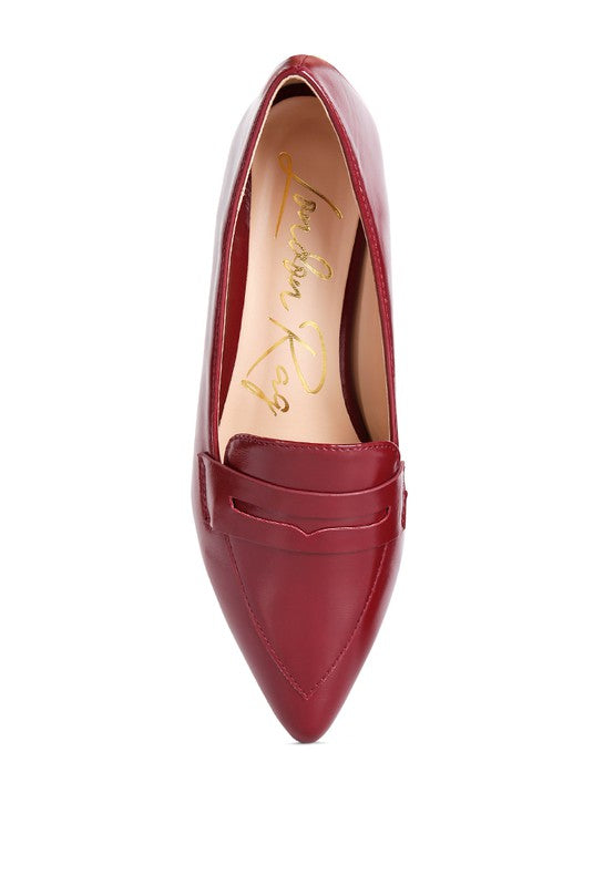 PU Pointed Toe Loafers