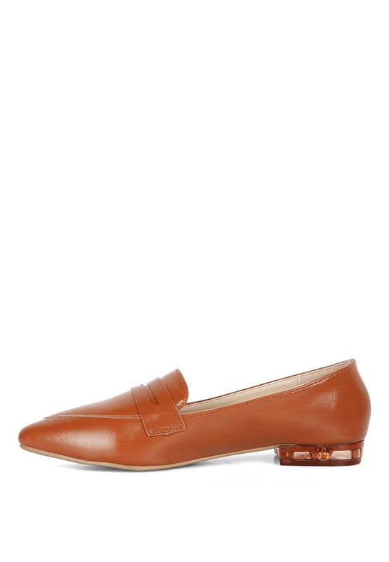 PU Pointed Toe Loafers