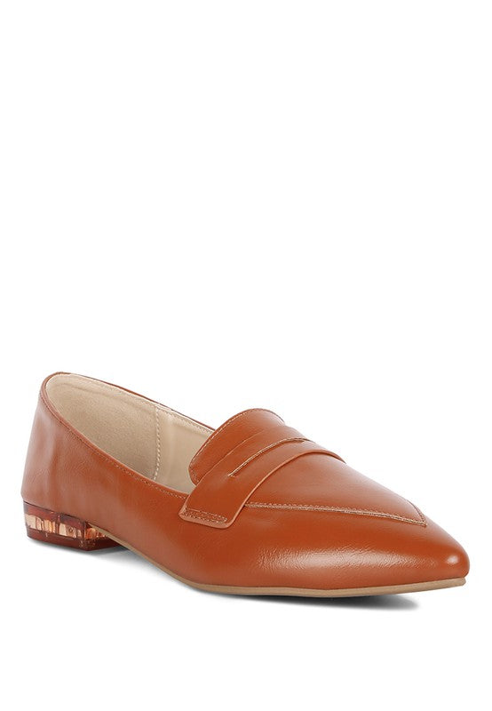 PU Pointed Toe Loafers