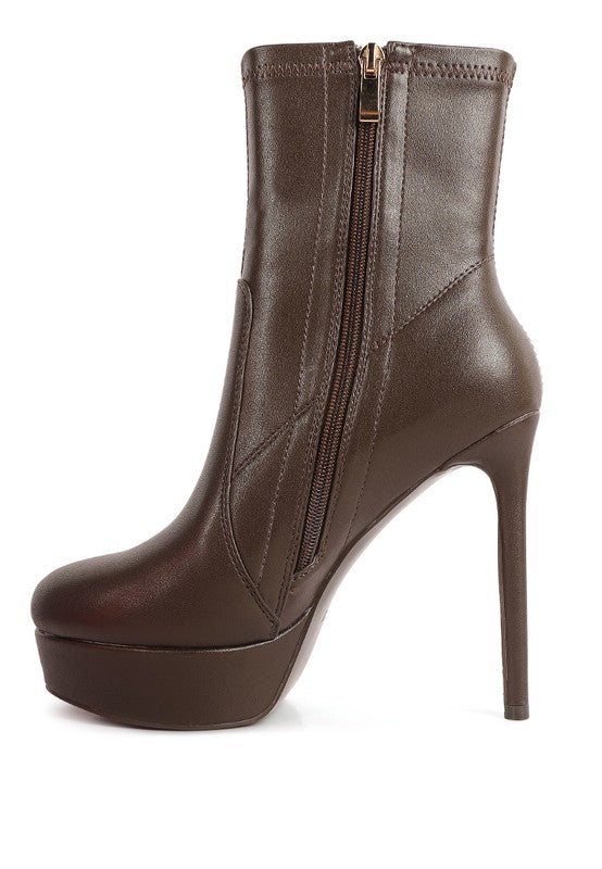 Faux Leather Ankle Boots