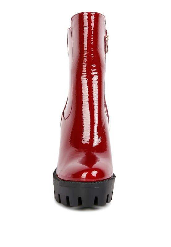 Shiny Patent Ankle Boots