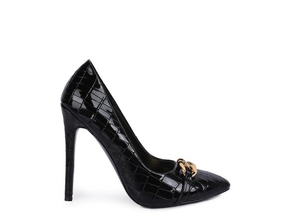 Croc Stiletto Pumps