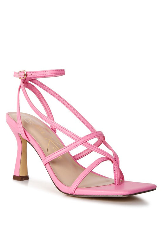 Faux Leather Square Toe Sandals