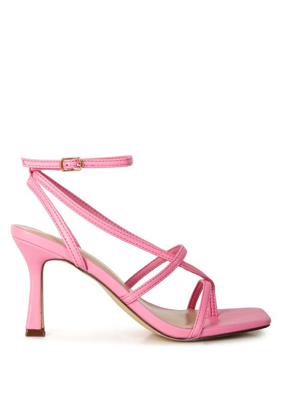 Faux Leather Square Toe Sandals