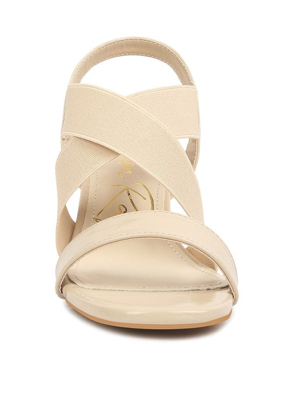 Stretch Straps Block Sandals