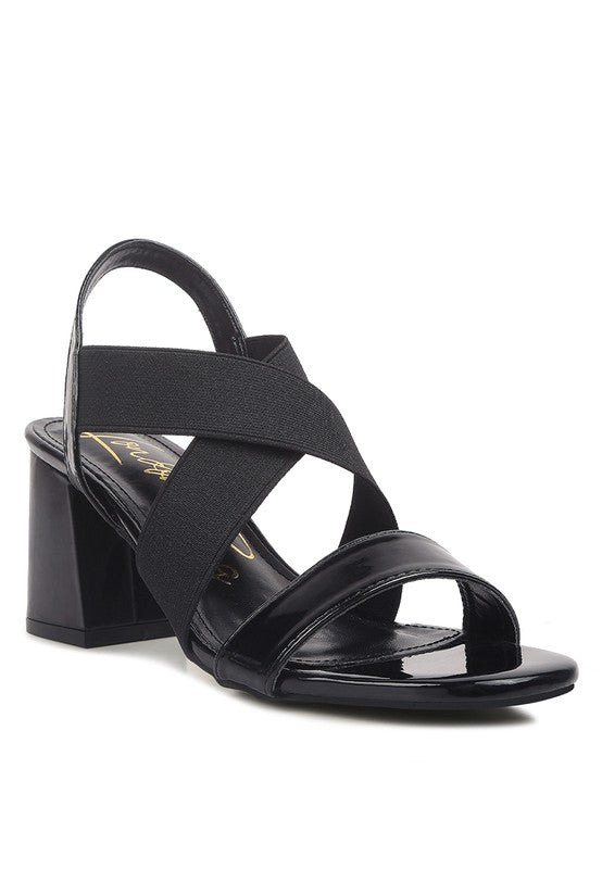 Stretch Straps Block Sandals