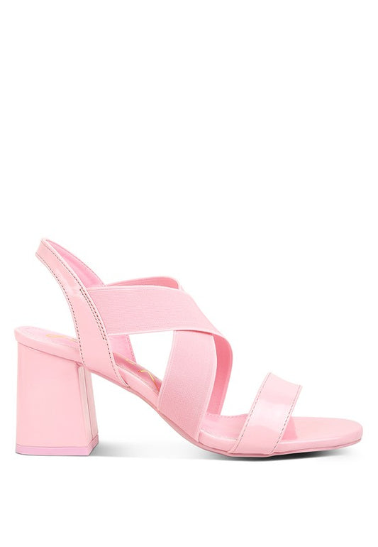 Stretch Straps Block Sandals