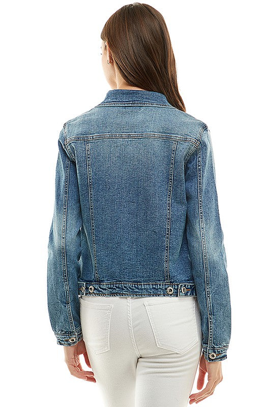 Solid Casual Denim Jacket