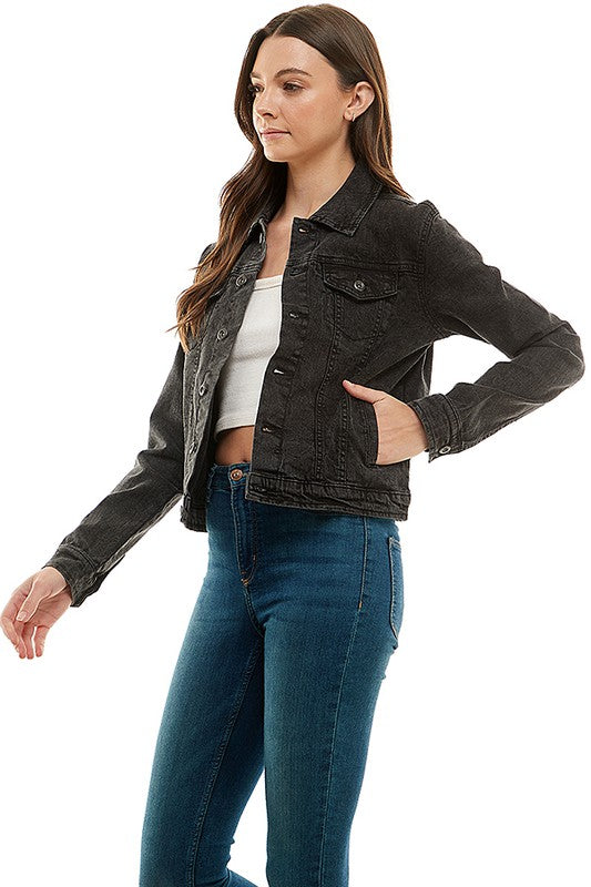 Solid Casual Denim Jacket