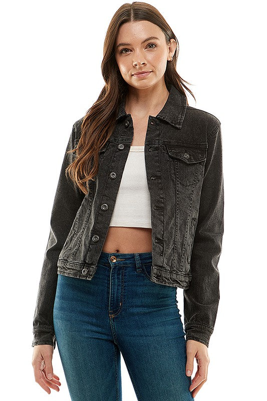 Solid Casual Denim Jacket