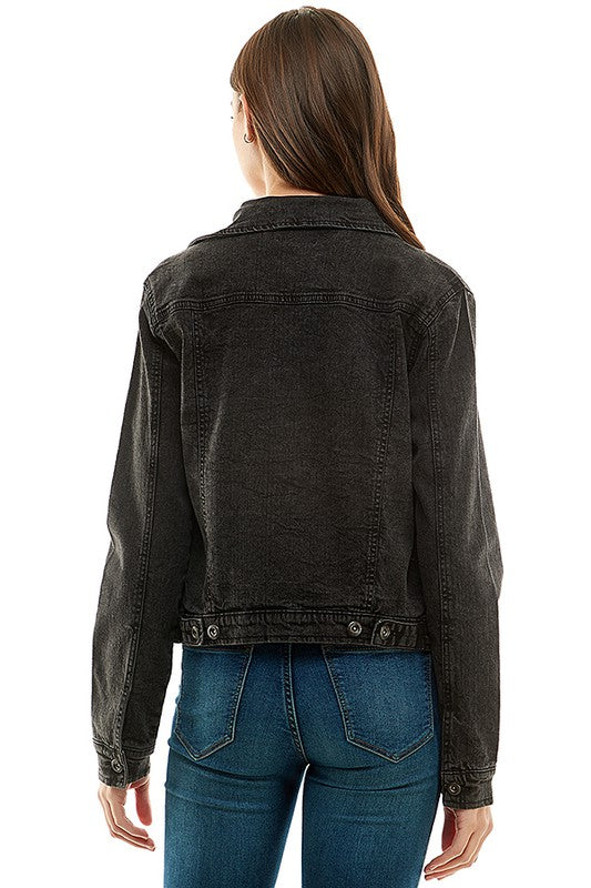 Solid Casual Denim Jacket