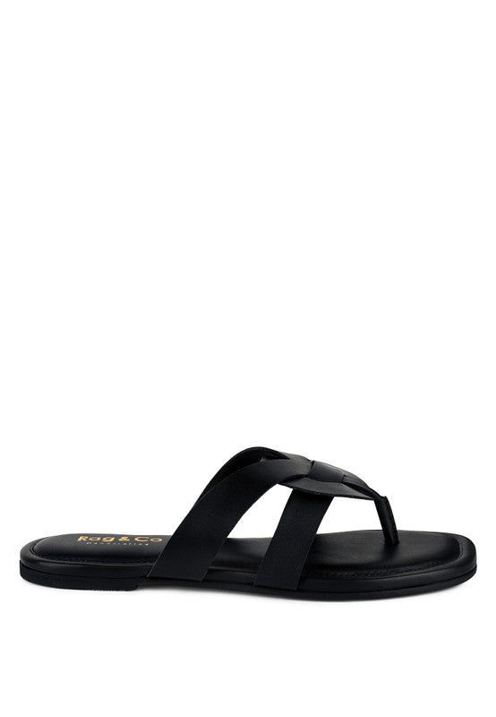 Flat Leather Thong Sandals