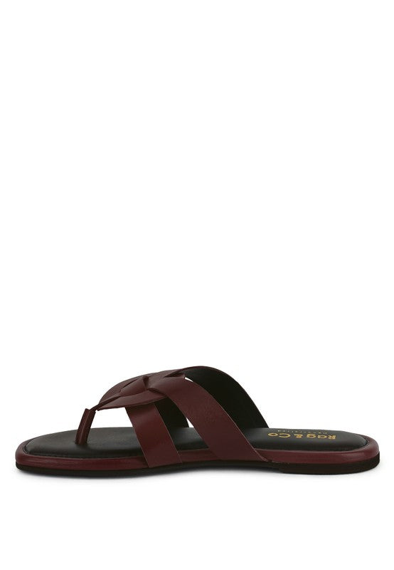 Flat Leather Thong Sandals