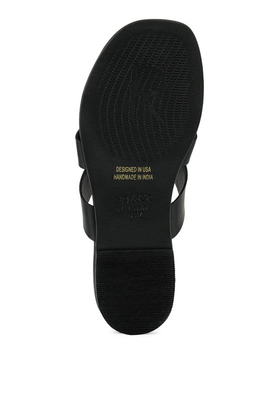 Flat Leather Thong Sandals