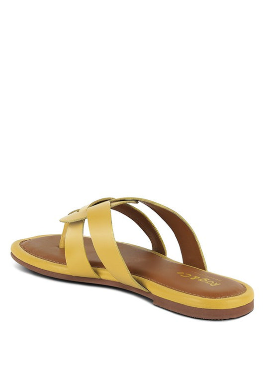 Flat Leather Thong Sandals