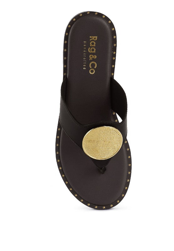 Slip-On Embellished Flat Sandals