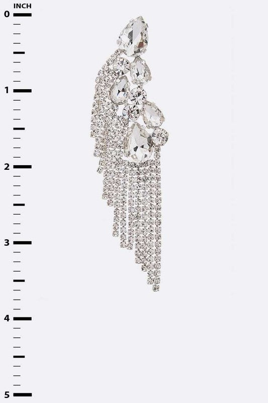 Fringe Rhinestone Chain Earrings