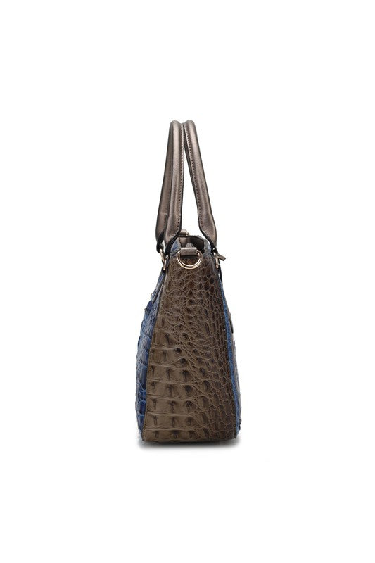 Faux Crocodile Satchel Set