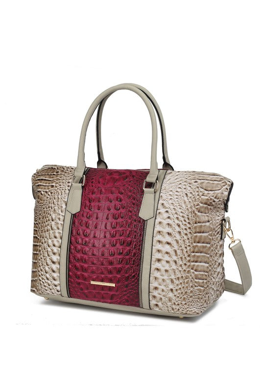 Faux Crocodile Duffle Bag
