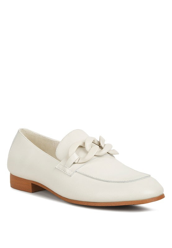 Chunky Chain Leather Loafers