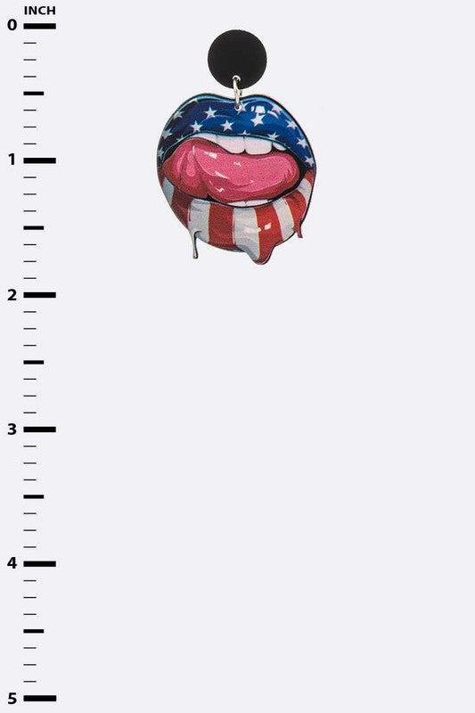 American Flag Lip Earrings