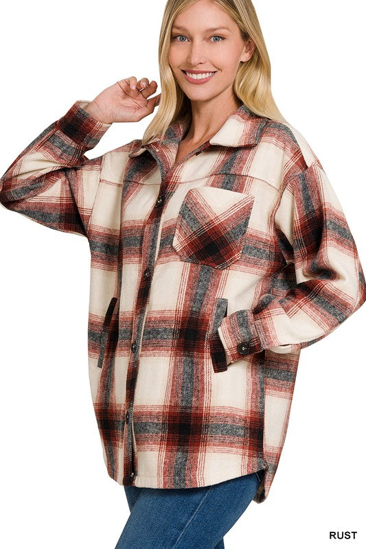 Plaid Longline Shacket