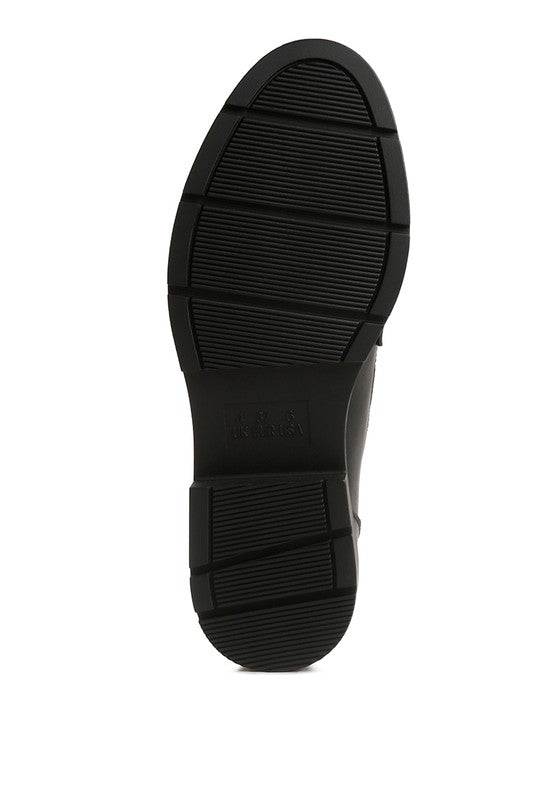 PU Buckle Embellishment Loafers