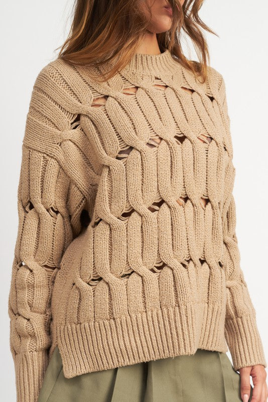 Stylish Cut‑Out Knit Sweater