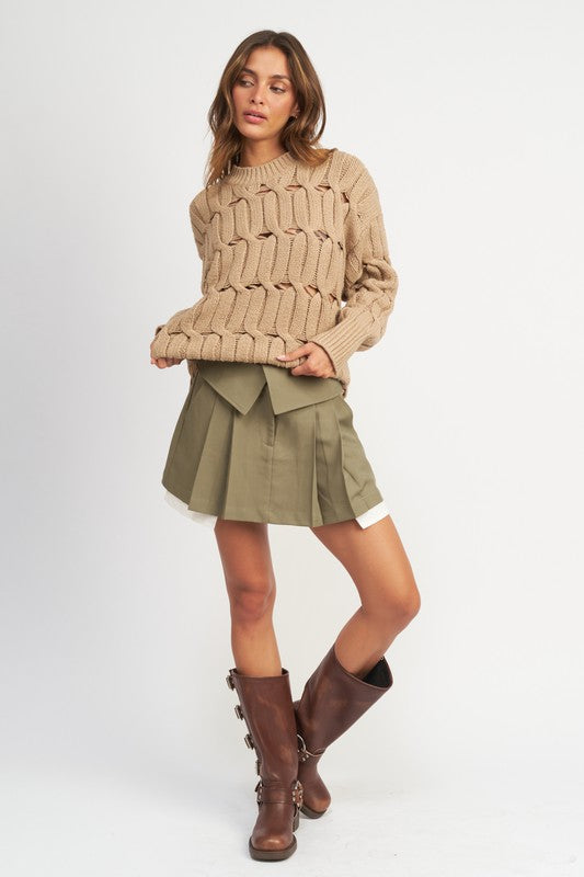 Stylish Cut‑Out Knit Sweater