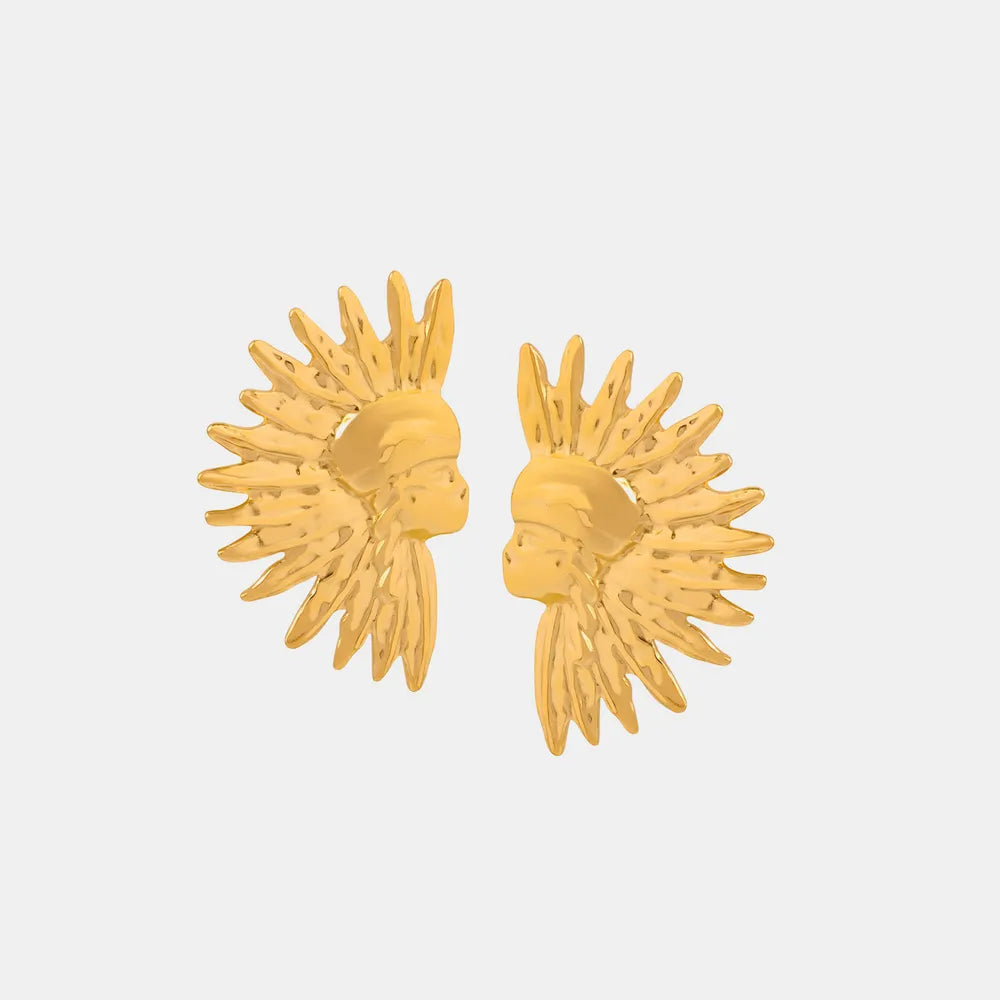 Titanium Steel Gold-Plated Earrings - alternate earring view