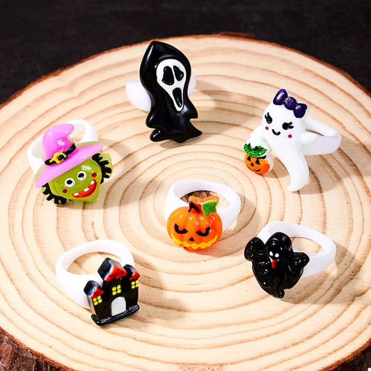6 Piece Halloween Themed Rings - alternate ring view