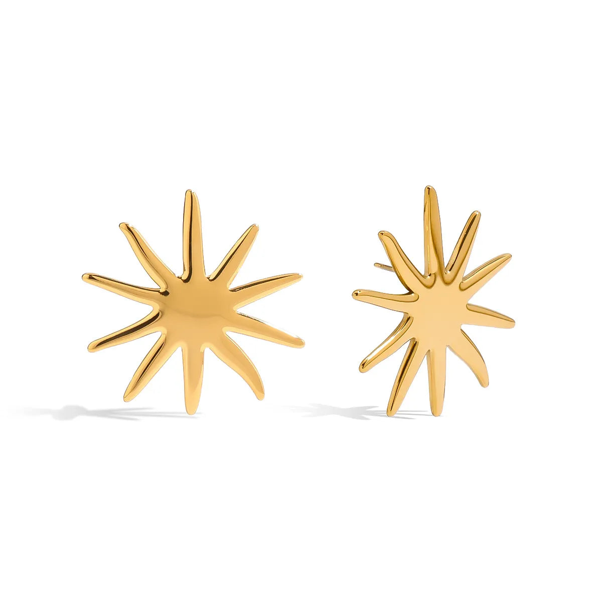18K Gold-Plated Starburst Stud Earrings - alternate earring view