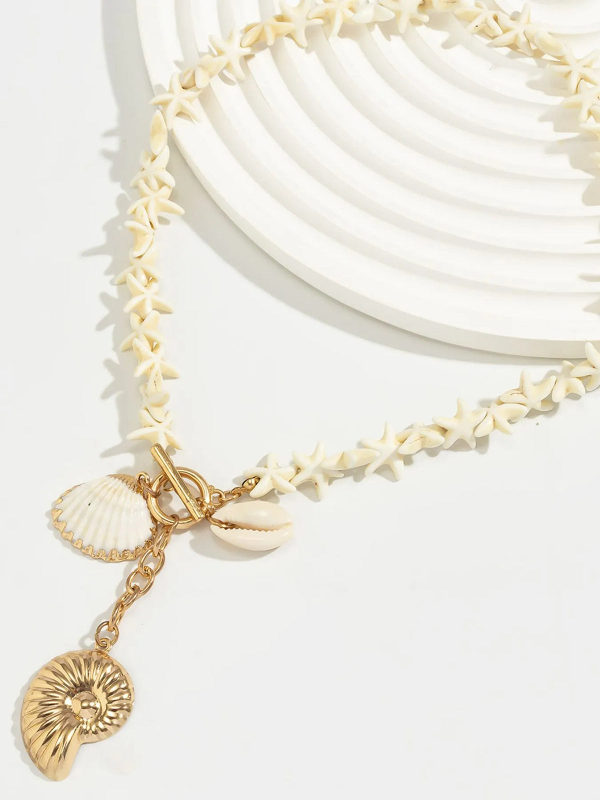 Starfish Shell Pendant Necklace - alternate necklace view