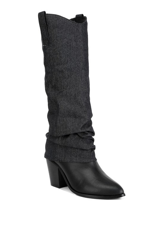 Denim Sleeve Boots