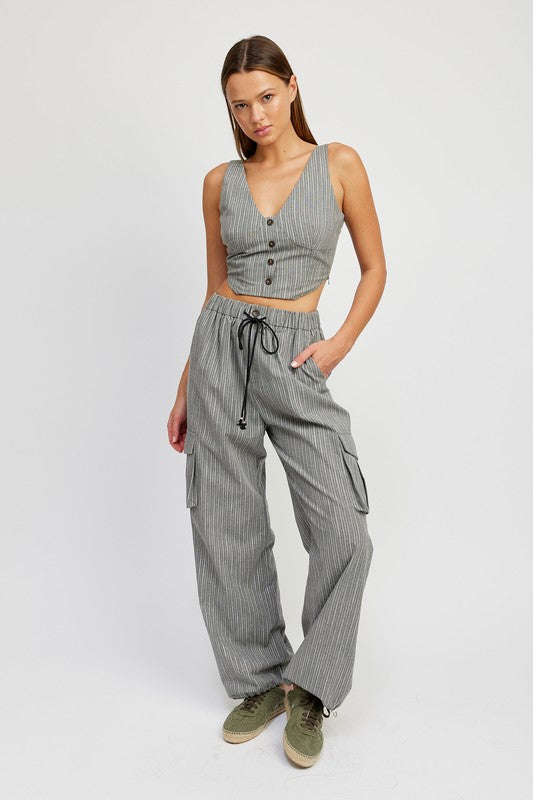 Drawstring Cargo Pants