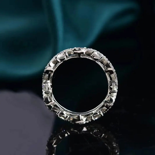 Moissanite Sterling Silver Ring in Silver - women's ring