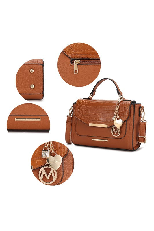 Sylvie Croco Embossed Handbag
