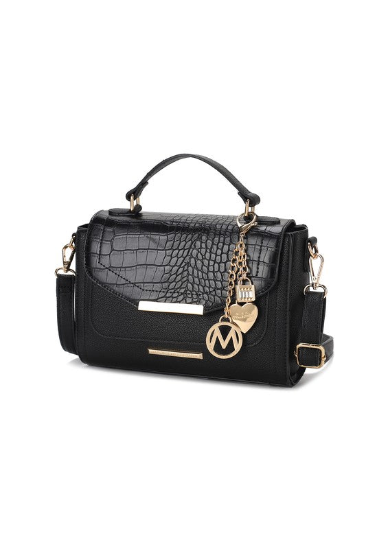 Sylvie Croco Embossed Handbag