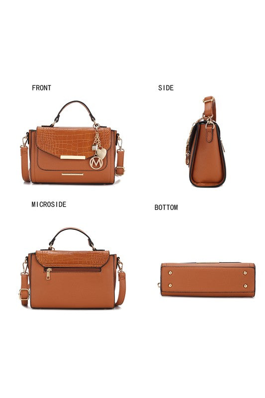 Sylvie Croco Embossed Handbag