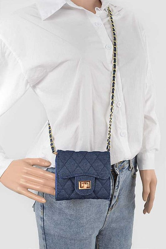 Quilted Denim Wallet