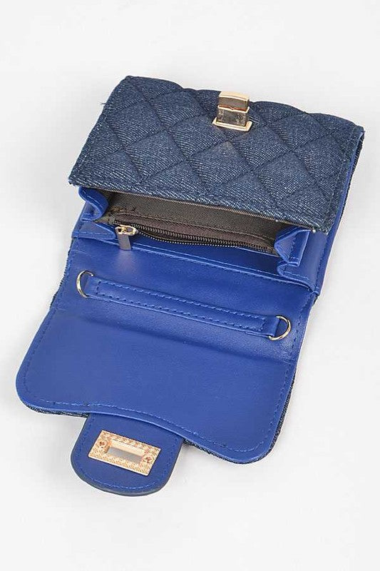Quilted Denim Wallet